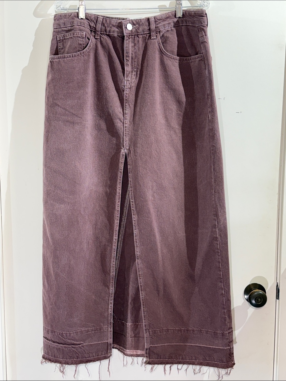 BDG Dusty Plum Maxi Skirt with Front Slit